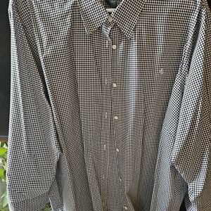 Lauren Ralph Lauren Black and White Gingham Button-Down Blouse